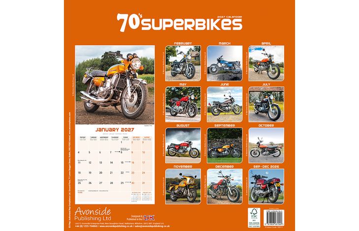 Avonside Kalender 27 70's Superbikes as