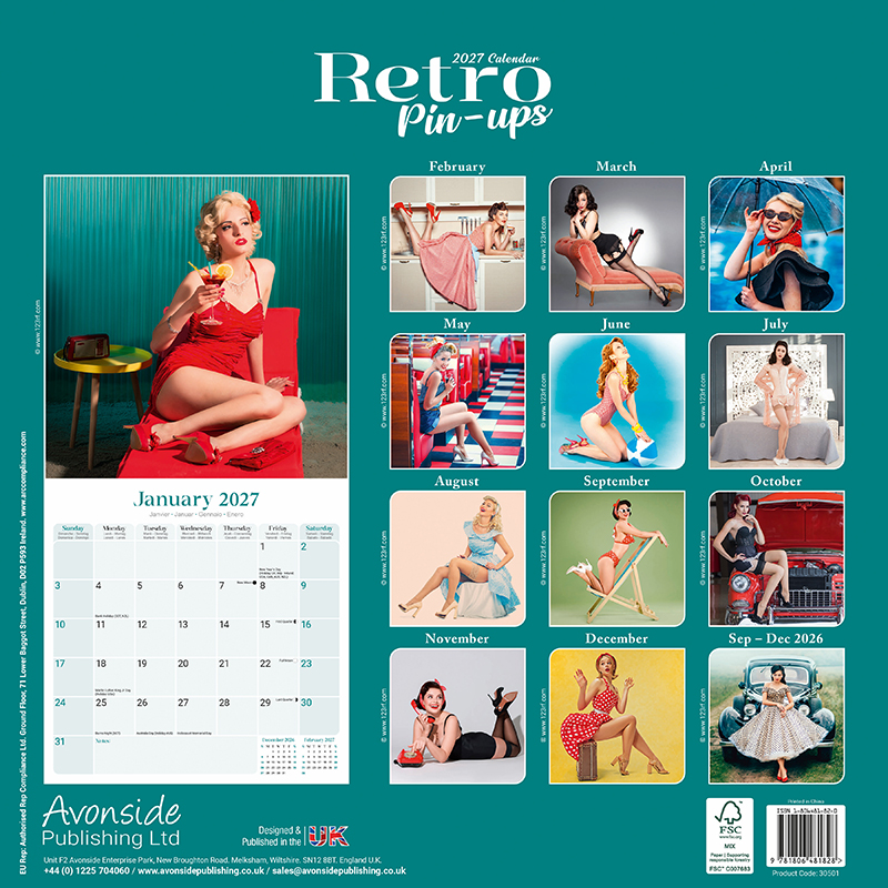Avonside Kalender 27 Retro Pin Ups as