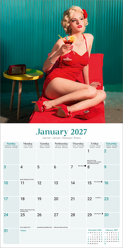 Avonside Kalender 27 Retro Pin Ups as