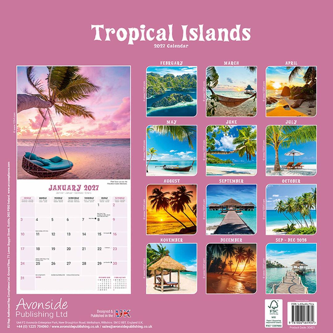 Avonside Kalender 27 Tropical Islands as
