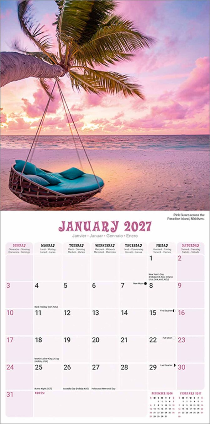Avonside Kalender 27 Tropical Islands as