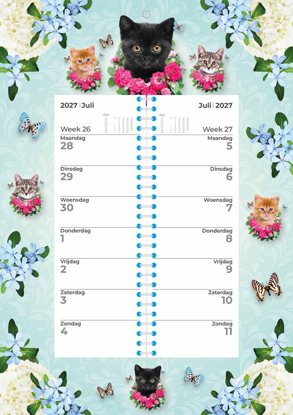 Plenty Gifts Weekomleg 27 Cats Blue