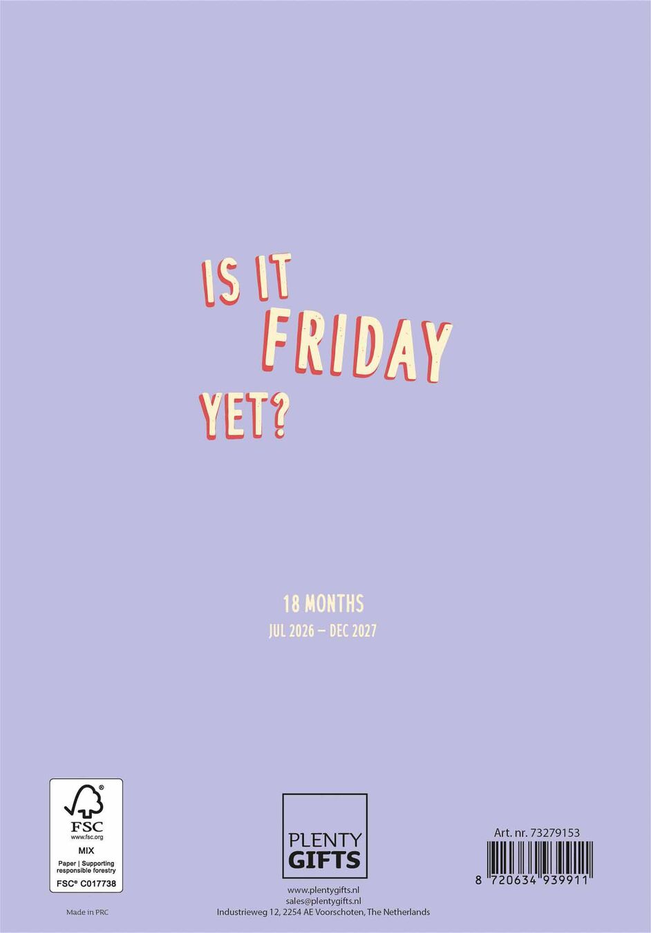 Plenty Gifts Agenda 27 Is It Friday Yet pg