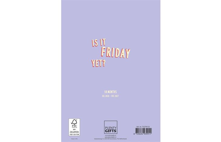 Plenty Gifts Agenda 27 Is It Friday Yet pg