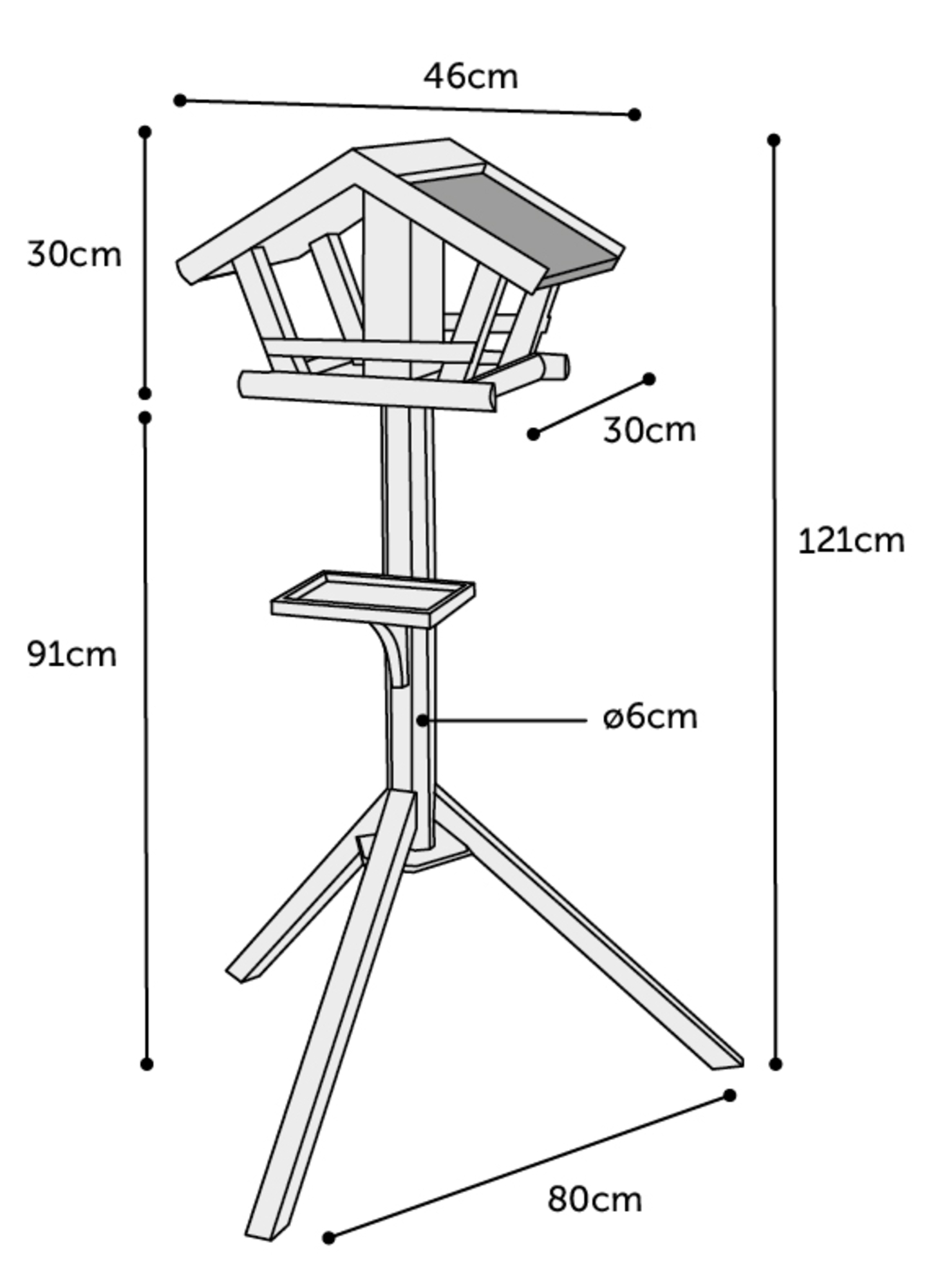 Flamingo Bird table with stand Mimir - Wood