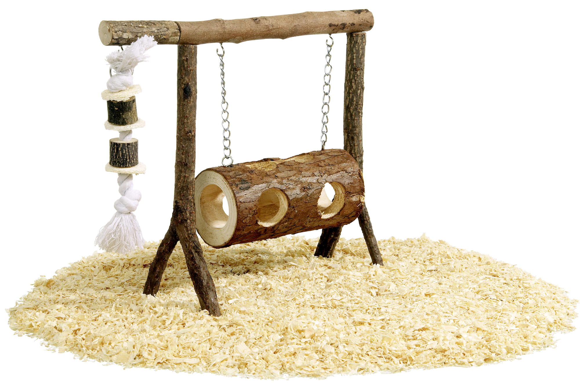 Flamingo Toy Swing with rope Brown