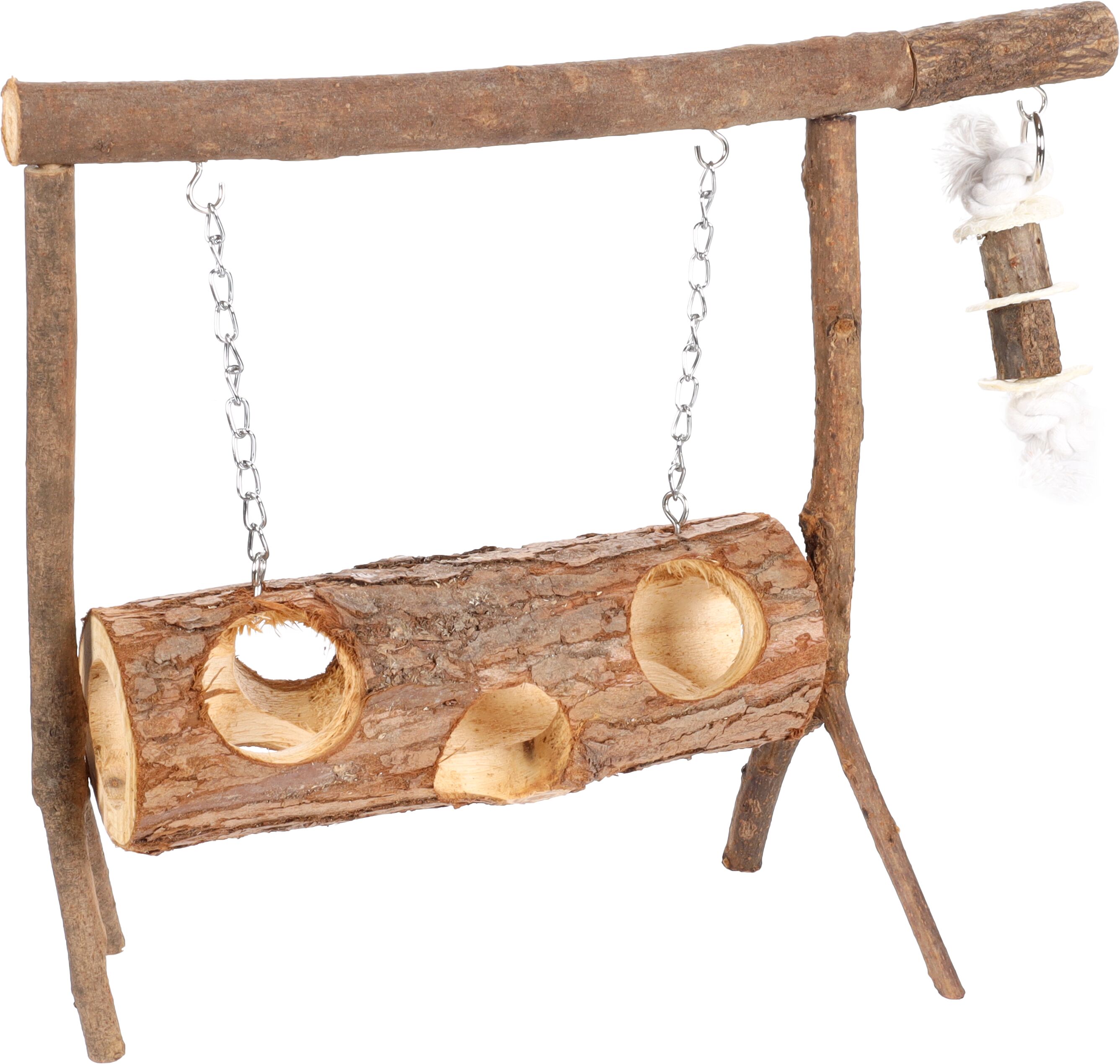 Flamingo Toy Swing with rope Brown