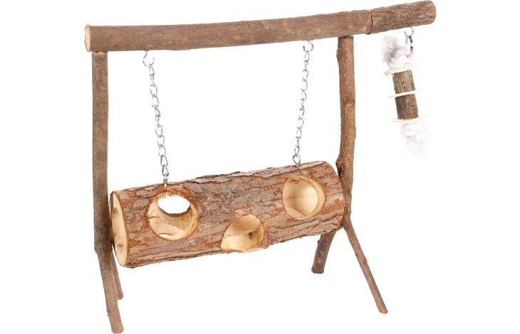 Flamingo Toy Swing with rope Brown