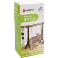 Flamingo Toy Swing with rope Brown