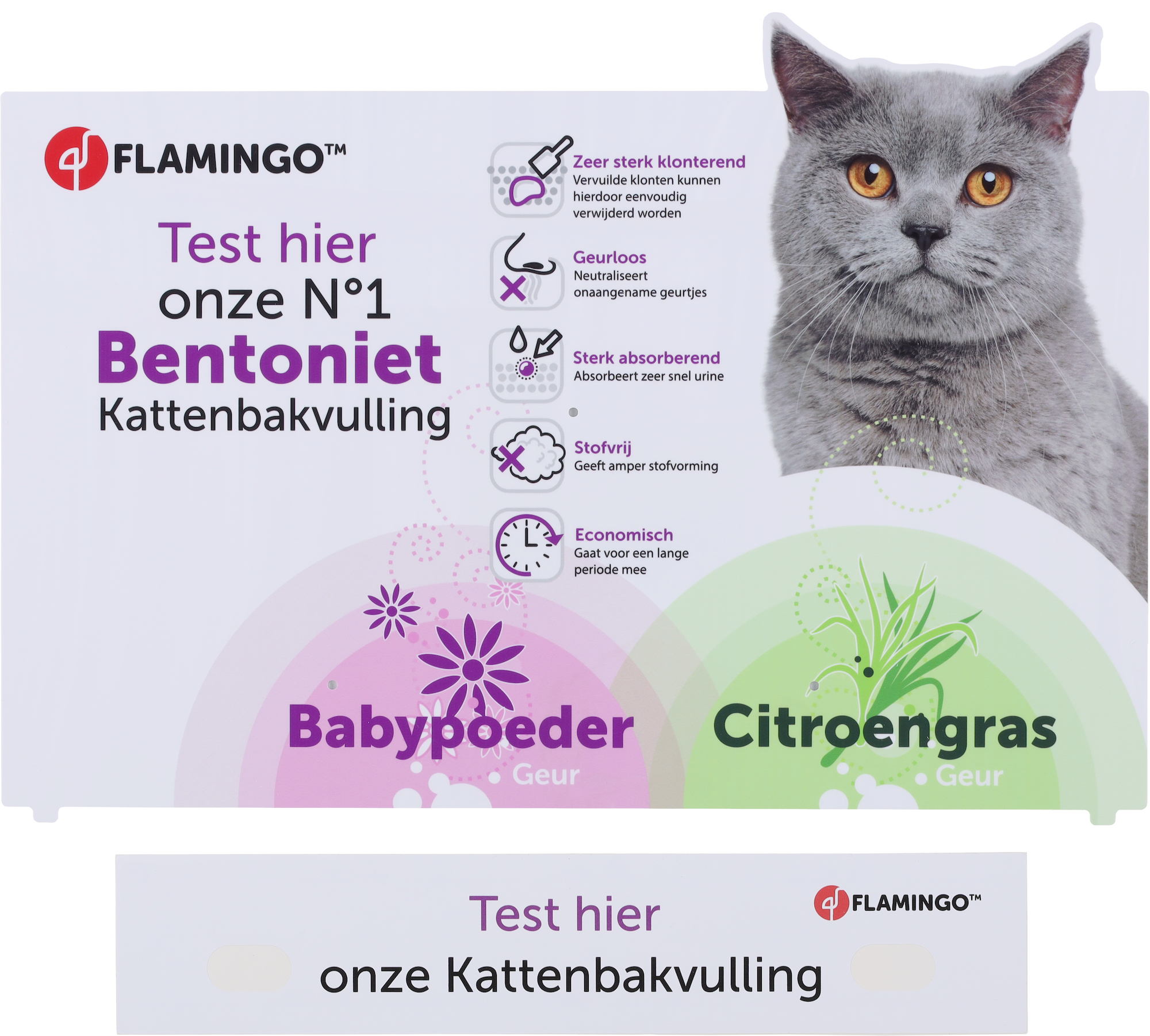 Flamingo Flamingo Display-Kopfkarte Weiß