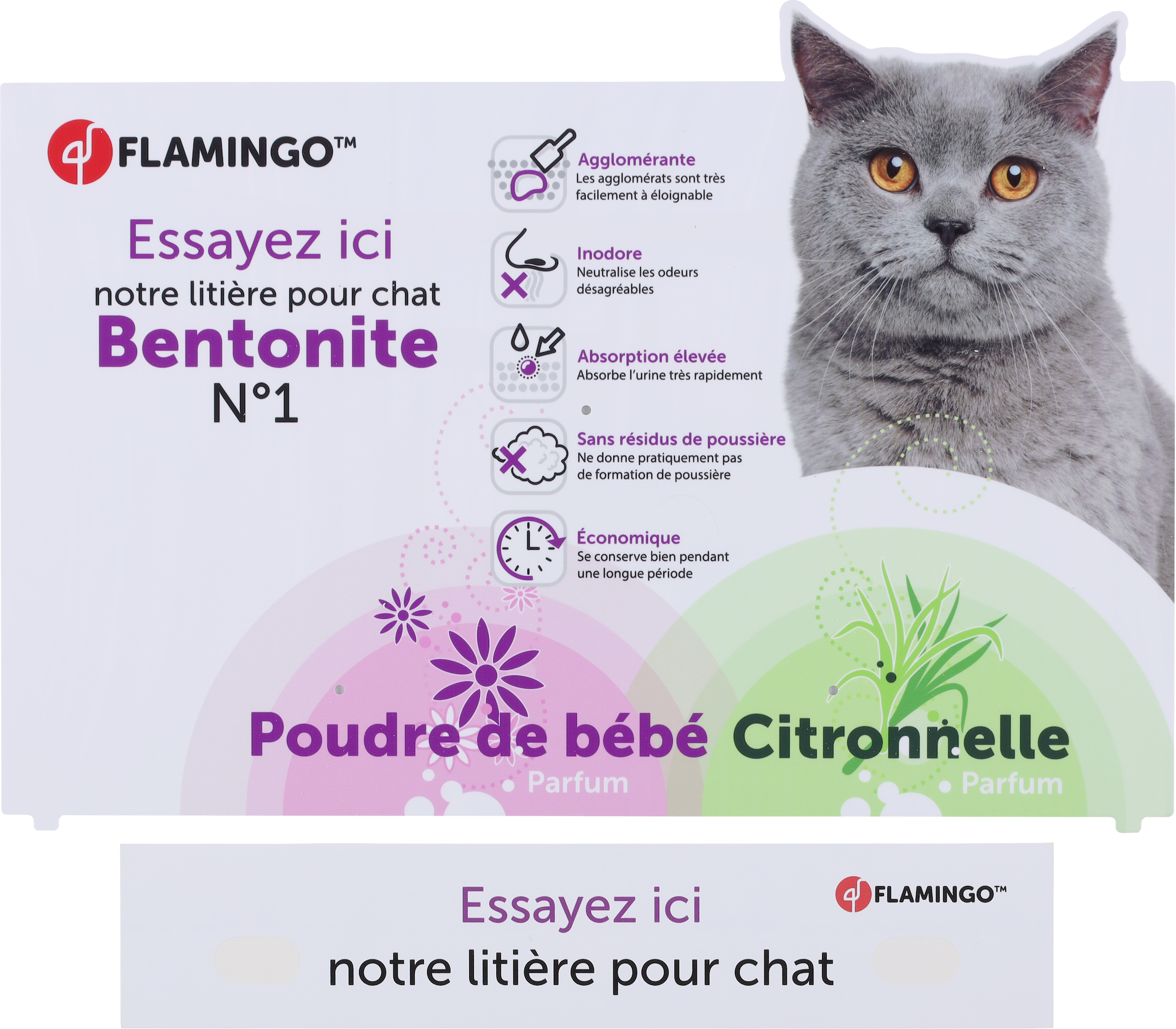 Flamingo Flamingo Display-Kopfkarte Weiß