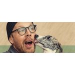 MAGNET BANNER PUPPY MAN WITH PUPPY  400x988MM