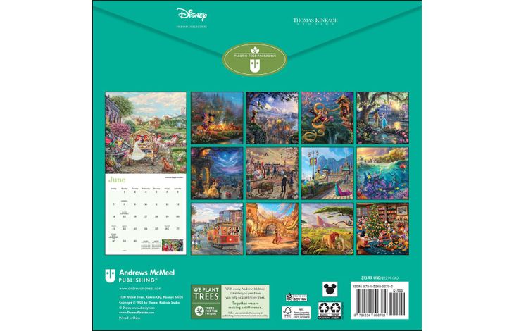 Flame Tree Publishing Kalender 26 Disney Dreams Kinkade amp