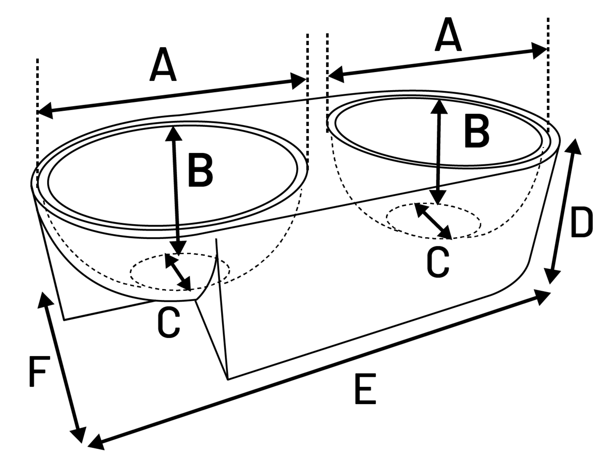 Flamingo Feeding and drinking bowl Duo Dinner Kana Oval Beige & Black