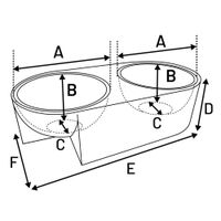 Flamingo Feeding and drinking bowl Duo Dinner Kana Oval Beige & Black