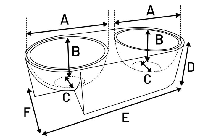 Flamingo Feeding and drinking bowl Duo Dinner Kana Oval Beige & Black