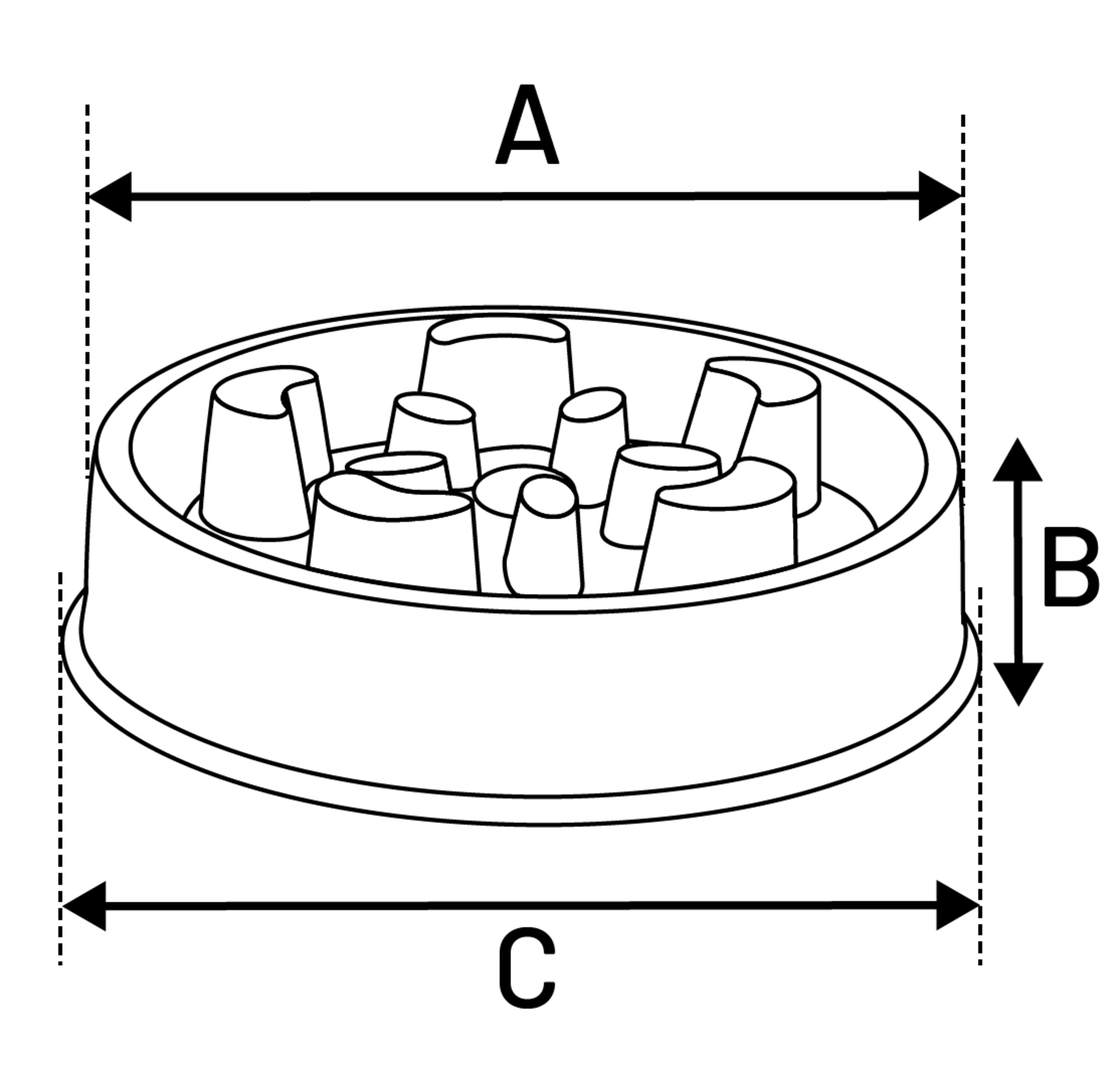Flamingo Feeding bowl Slow feeder Mangi Round Taupe